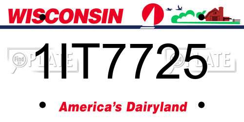 1IT7725 Wisconsin License Plate