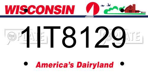 1IT8129 Wisconsin License Plate