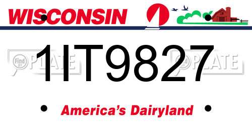 1IT9827 Wisconsin License Plate