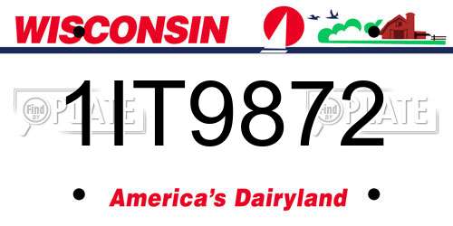 1IT9872 Wisconsin License Plate