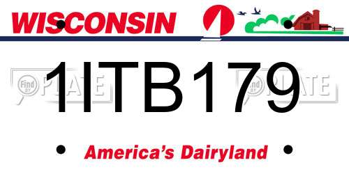 1ITB179 Wisconsin License Plate