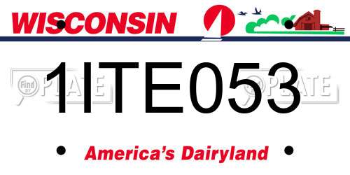 1ITE053 Wisconsin License Plate