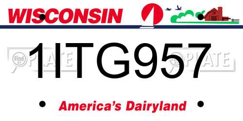 1ITG957 Wisconsin License Plate