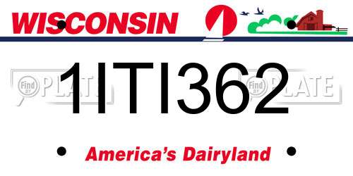 1ITI362 Wisconsin License Plate