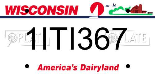 1ITI367 Wisconsin License Plate