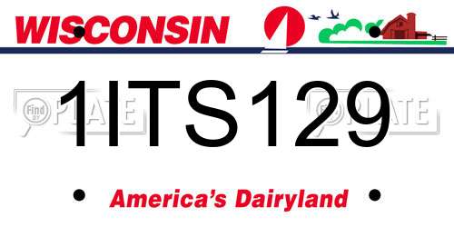 1ITS129 Wisconsin License Plate