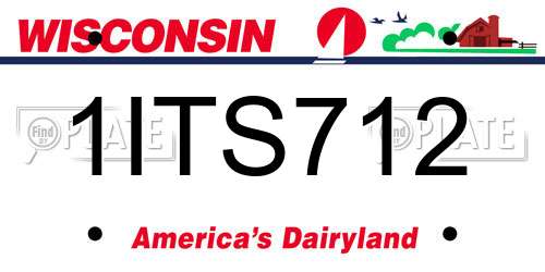 1ITS712 Wisconsin License Plate