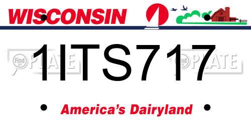 1ITS717 Wisconsin License Plate