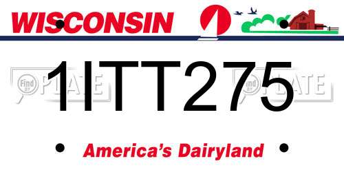 1ITT275 Wisconsin License Plate