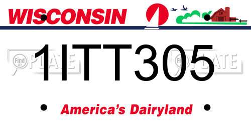 1ITT305 Wisconsin License Plate
