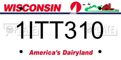 1ITT310 Wisconsin License Plate