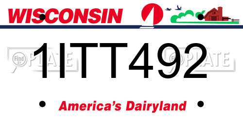 1ITT492 Wisconsin License Plate