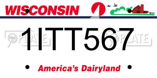 1ITT567 Wisconsin License Plate