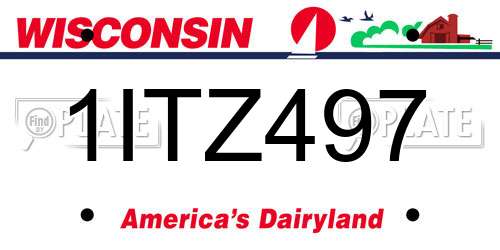 1ITZ497 Wisconsin License Plate