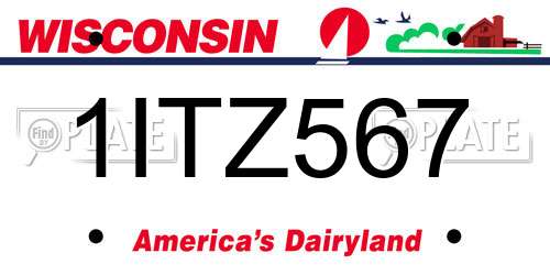1ITZ567 Wisconsin License Plate