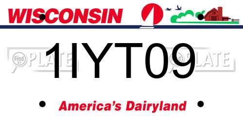 1IYT09 Wisconsin License Plate