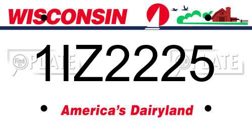 1IZ2225 Wisconsin License Plate