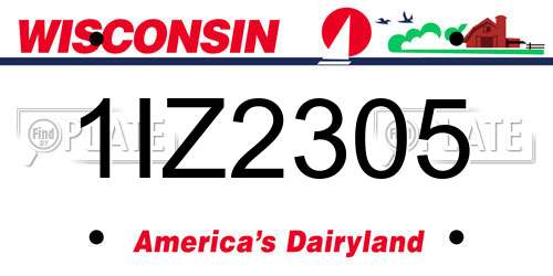 1IZ2305 Wisconsin License Plate