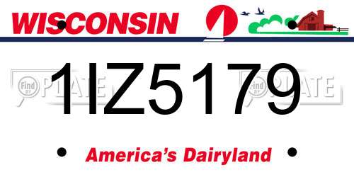 1IZ5179 Wisconsin License Plate