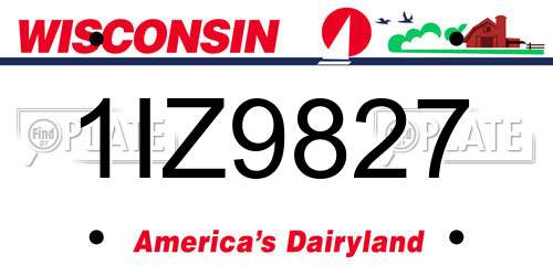 1IZ9827 Wisconsin License Plate