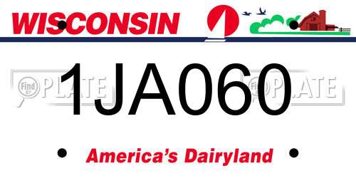 1JA060 Wisconsin License Plate