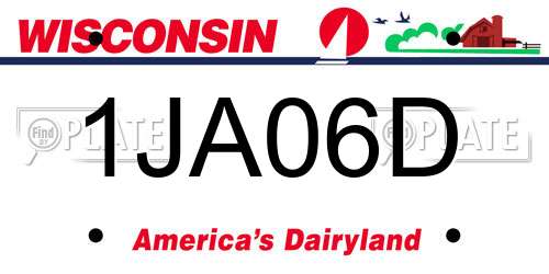 1JA06D Wisconsin License Plate