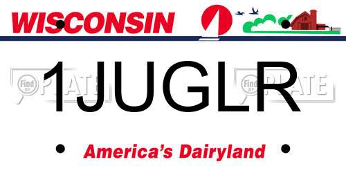 1JUGLR Wisconsin License Plate