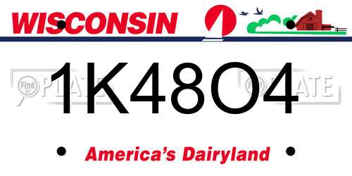 1K48O4 Wisconsin License Plate