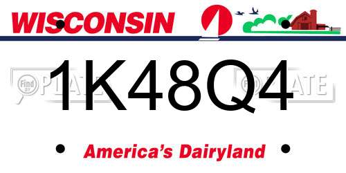 1K48Q4 Wisconsin License Plate