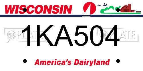 1KA504 Wisconsin License Plate