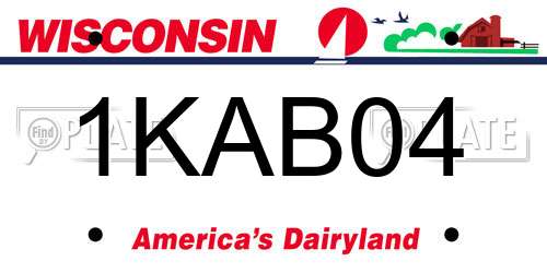 1KAB04 Wisconsin License Plate
