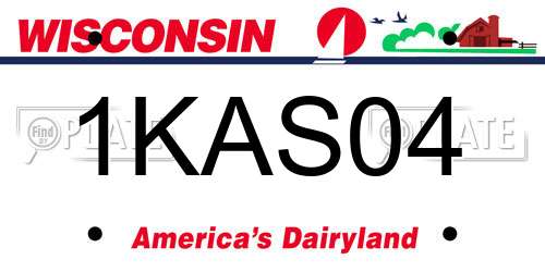 1KAS04 Wisconsin License Plate