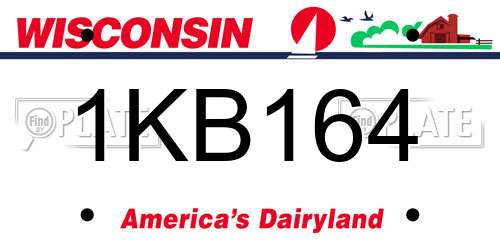 1KB164 Wisconsin License Plate