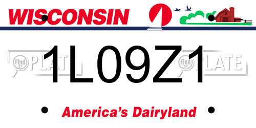 1L09Z1 Wisconsin License Plate