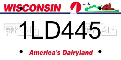 1LD445 Wisconsin License Plate