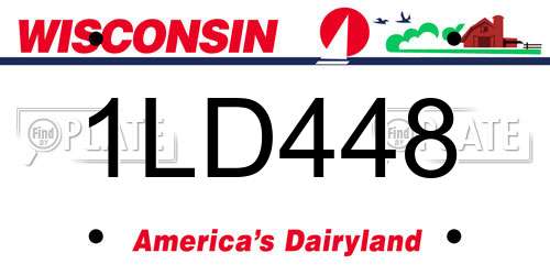 1LD448 Wisconsin License Plate