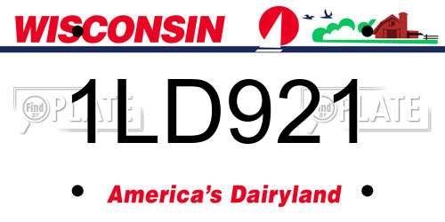 1LD921 Wisconsin License Plate