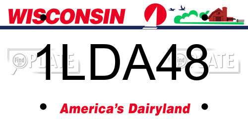 1LDA48 Wisconsin License Plate