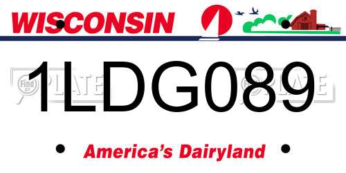 1LDG089 Wisconsin License Plate
