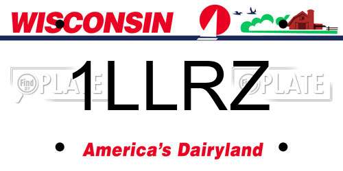 1LLRZ Wisconsin License Plate