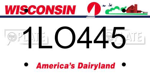 1LO445 Wisconsin License Plate
