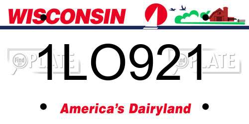1LO921 Wisconsin License Plate