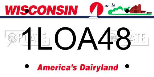 1LOA48 Wisconsin License Plate