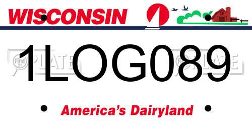 1LOG089 Wisconsin License Plate