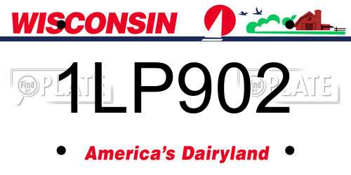1LP902 Wisconsin License Plate