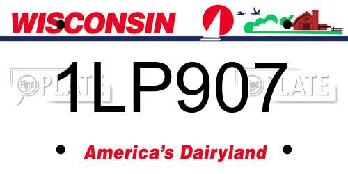 1LP907 Wisconsin License Plate