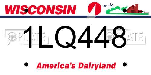 1LQ448 Wisconsin License Plate