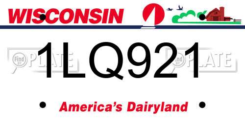 1LQ921 Wisconsin License Plate