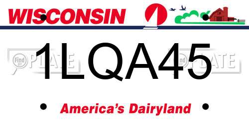 1LQA45 Wisconsin License Plate