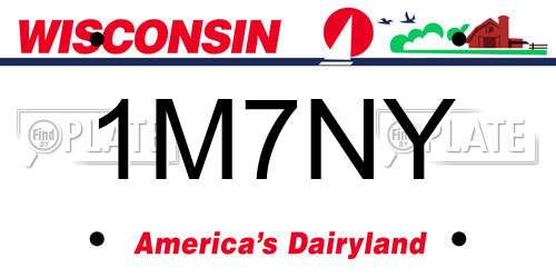 1M7NY Wisconsin License Plate